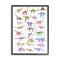 Stupell Industries Pink Watercolor Dinosaur Chart Whimsical Reptiles in Black Frame Wall Art